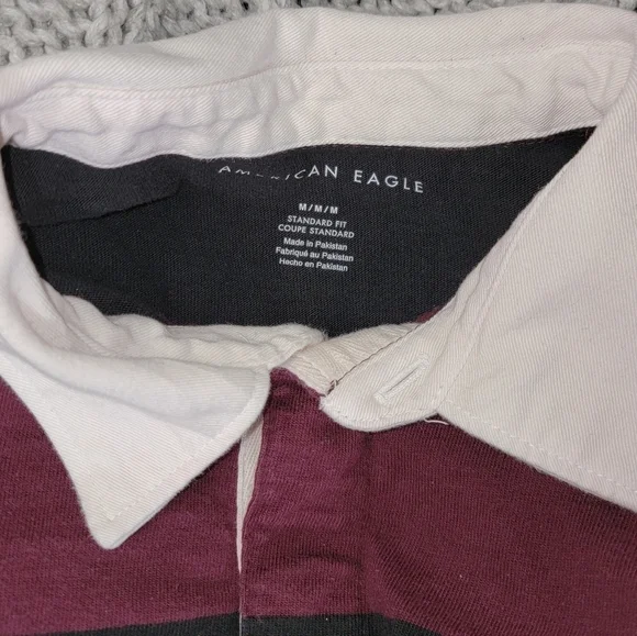 Mens AE Long Sleeve Polo Size Medium - Picture 2 of 5